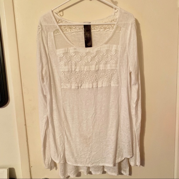 Boho Style Free People Gigi Lace Tee - Picture 4 of 8